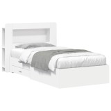vidaXL Cadru de pat cu depozitare Alb 80 x 200 cm Lemn prelucrat 3433813