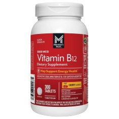 Supliment alimentar Member&amp;#039;s Mark Vitamina B12 Quick Dissolve, 5000 mcg/porție, aromă de cireșe, 300 tablete