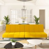 VidaXL Canapea extensibilă cu 2 locuri, galben, catifea 375881