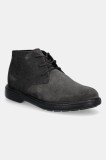 Geox pantofi inalti de piele U OTTAVIO B barbati, culoarea gri, U16DCB 00022 C6372
