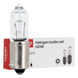 Set 10 becuri halogen auto H21W 12V 21W BAY9s AMiO, pentru lumini de pozitie, contur, marsarier si unele lumini de zi, uz auto