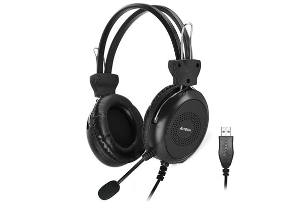 CASTI A4tech, cu fir, standard, utilizare multimedia, microfon pe brat, conectare prin USB 2.0, negru, &quot;HU-30&quot;, (timbru verde 0.8 lei)