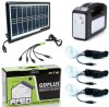 Kit Solar GD7: Panou Fotovoltaic, 3 Becuri LED, Lanternă, Lampă 20 LED, &Icirc;ncărcare USB Telefon, Acumulator 6V/4.5Ah