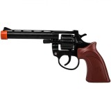 Pistol Jucărie, Magnum, 8 Capse, Lungime 13 cm, Plastic, Portocaliu/Negru/Maroniu, Oem