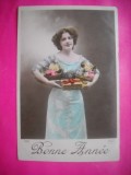 HOPCT 12204 ANUL 1909 -FELICITARE VECHE -FEMEI FRUMOASE -STAMPILOGRAFIE/ TIMBRU -FRANTA -EUROPA - -ROMANTICA- -CIRCULATA