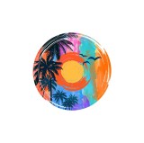 Cumpara ieftin Sticker decorativ Apus pe Plaja, Multicolor, 55 cm, 3670ST, natura si peisaje, Oem