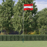 Steag Austria si stalp din aluminiu, 6,23 m GartenMobel Dekor, vidaXL
