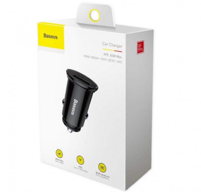 Incarcator Auto Baseus Circular PPS Universal Smart Car Charger USB Quick Charge 4.0 QC 4.0 And Type-C PD 3.0 SCP CCALL-YS01 foto