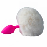 Dildo Silicon Cone Fluffy Tail S White