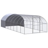 Cotet de gaini pentru exterior, 3x8x2 m, otel zincat GartenMobel Dekor, vidaXL