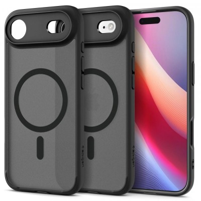 Husa MagSafe pentru Apple iPhone 17 Air, Spigen, Ultra Hybrid, Neagra Satinata foto