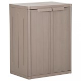 Cumpara ieftin Dulap de depozitare grădină, maro, 65x45x88 cm PP aspect lemn