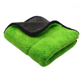 Laveta din microfibra, super absorbanta, pentru lustruit, 45 cm x 38 cm, gri cu verde Automobile ProTravel, Siegbert