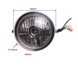 Far LED E24 Suzuki GN 125, Enduro, Alb, 275mm, 310mm - Far Fata Moto cu Lumini Parcare, Drum, Faza Scurta