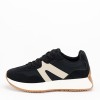 Sneakers negrii cu talpa groasa 8917 M2, 39, 40, Negru