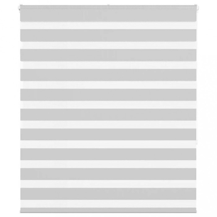 Jaluzea tip zebra gri deschis lățime țesătură 125,9cm poliester