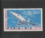 Polynesia 1976-Primul zbor comercial Paris-Dakar si retur,MNH,Mi.208, Transporturi, Nestampilat