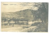 5788 - COPSA-MICA, Sibiu, Train on the Bridge, Romania - old postcard, CENSOR - used - 1918