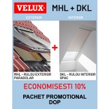 Pachet Rulou exterior MHL+ rulou interior DKL, Velux Confort Standard Plus (DOP)