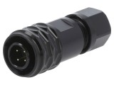 Mufă SA8 tată WEIPU PIN: 4 IP67 4&divide;5mm 3A lipire pe cablu 30V