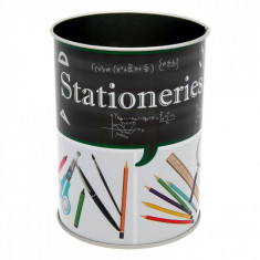Suport metalic pentru pixuri si creioane, model stationeries, 8&amp;amp;#215;10 cm, multicolor foto
