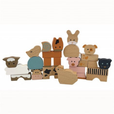 Cuburi de lemn animale Egmont Toys 26 piese