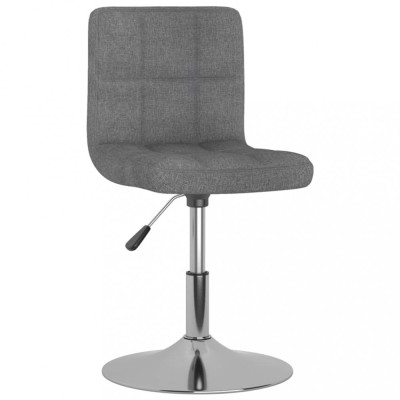 vidaXL Scaun de bucătărie pivotant, gri deschis, material textil foto