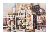 Cumpara ieftin Tablou pictat manual cubism sintetic, Proiect de simfonie, 100x70cm ulei pe panza, Vlad Soltan