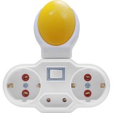 Cumpara ieftin Triplu stecher Fetih, 4 posturi plus cu lampa de veghe