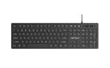 Tastatura Serioux cu fir, interfata USB, 104 taste, material ABS, US Layout, lungime cablu 1.5m PVC, dimensiuni 429 128 20mm; 416g, negru