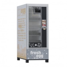 Dozator automatizat de ouă FERMAT pentru v&acirc;nzare directă 24/7, cu ecran touch-screen, interfață multilingvă și plată modernă