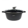 Cratita Marmorata Platinum 26cm, 4.3L, Capac Sticla, Inductie, Negru DAS26