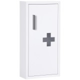 kleankin Dulap Medicamente cu 3 Rafturi și Ușă Magnetică, cu un strat rezistent la apă și rugină 30x12x60 cm, Alb | Aosom Romania