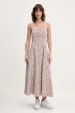 Abercrombie &amp; Fitch rochie culoarea alb, midi, evazată, KI159-5481