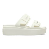 Sandale Crocs Women&rsquo;s Brooklyn Low Wedge Sandal Alb - Chalk