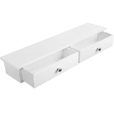 SONGMICS Raft de perete plutitor cu 2 sertare, MDF, sarcina 15kg, 15x65x10cm, alb Household NewTrend