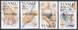 Tuvalu 1992 - J.O. Barcelona, Supratipar &quot;Specimen&quot;, Serie + Colita, 4 poze, MNH, Nestampilat