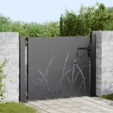 vidaXL Poartă de grădină Negru 105 x 100 cm Oțel vopsit &icirc;n pulbere