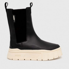 Puma botine Mayze Stack Chelsea Winter Wns femei, culoarea negru, cu platforma, izolare usoara