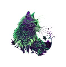 Sticker decorativ Pisicuta, Multicolor, 55 cm, 5393ST foto