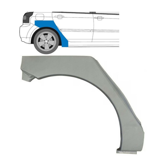 Segment exterior reparatie aripa spate Toyota Corolla (E12), 01.2002-03.2007, spate, Dreapta, Hatchback 5 usi