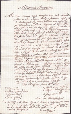 A3740N Scrisoare de recunoaștere a datoriei privind un &amp;icirc;mprumut florini renani 1859 T&amp;acirc;rgu Lăpuș limba maghiară h&amp;acirc;rtie filigran K Monostor foto