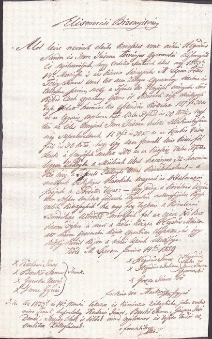 A3740N Scrisoare de recunoaștere a datoriei privind un &icirc;mprumut florini renani 1859 T&acirc;rgu Lăpuș limba maghiară h&acirc;rtie filigran K Monostor