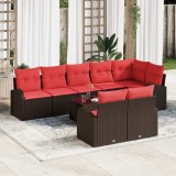 vidaXL Set de canapele pentru grădină 9 pcs Maro poliratan 3346104