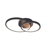 Plafoniera LED Neagra cu 2 Cercuri, 33 W, 1300 Lumeni, Design Modern si Elegant, 41.8 x 30.6 x 8 cm