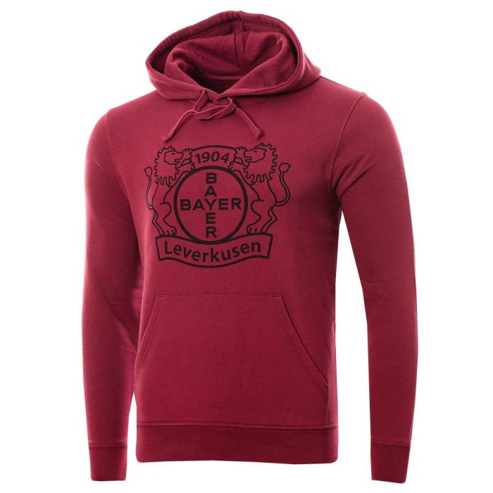 Bayern Leverkusen hanorac de bărbați cu glugă Logo burgundy - XXL