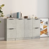 vidaXL Servante, 3 buc., gri beton, lemn prelucrat