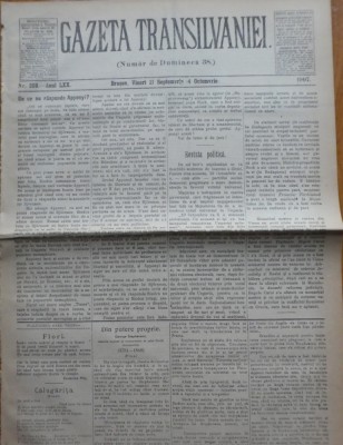 Gazeta Transilvaniei , Numar de Dumineca , Brasov , nr. 208 , 1907 foto