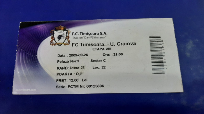 Bilet FC Timisoara - U Craiova