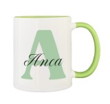 Cana maner verde personalizata prenume Anca, INOVATIX&reg;. 330ml